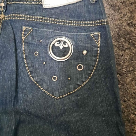 Beyonce's Dereon Designer Jeans (Sz 13/14) Blue Jeans With Silver Embellishments - Picture 6 of 8